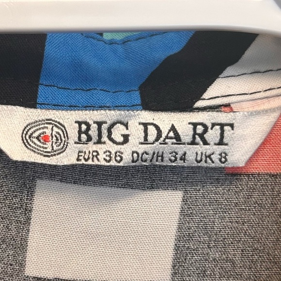 Big Dart Colorful Abstract Lightweight Button Up Wearable Art Top Shirt Size 6 - Picture 7 of 8